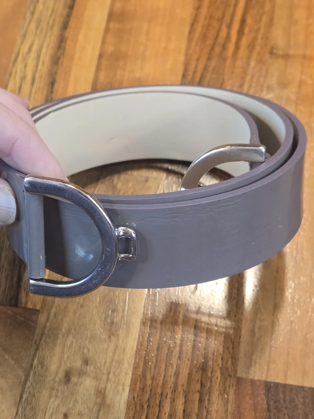 Punto Fibbia Italian Leather Belt - Minimalist Silver Hook Buckle 35